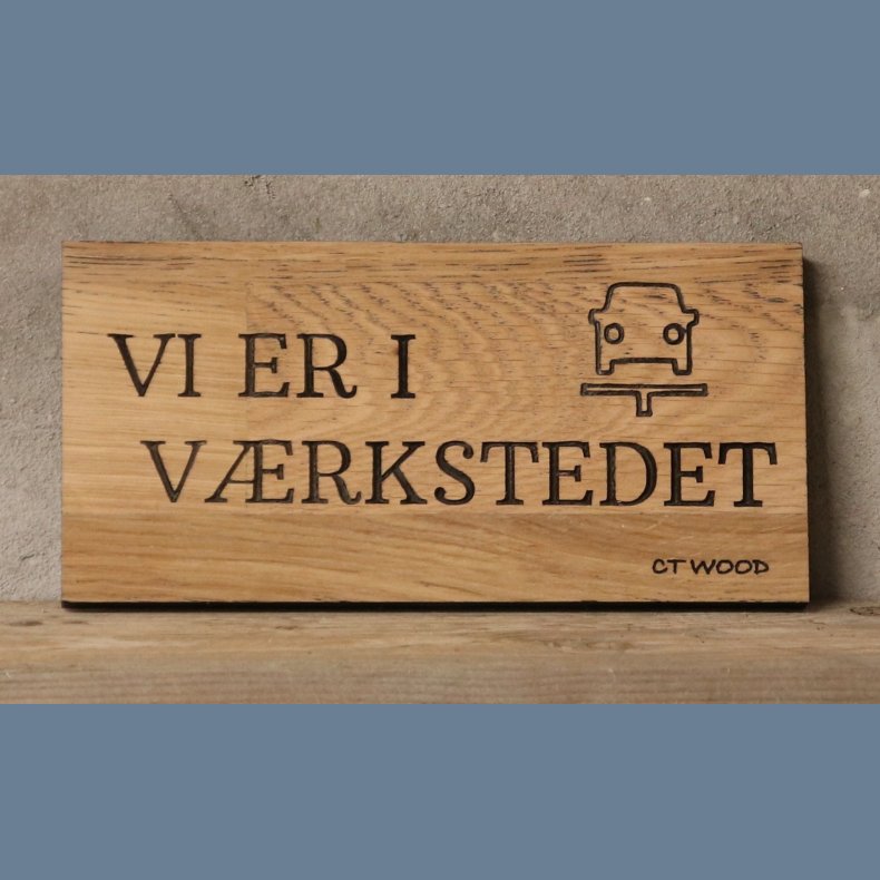 Vi er i vrkstedet (bil) 10x20