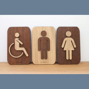 St dame, here og handicap toilet skilt