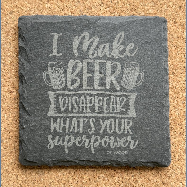 I make beer disappear whats your superpower 10x10 cm