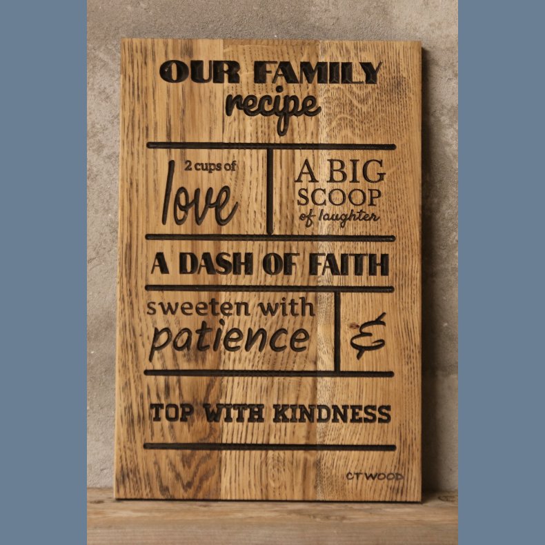 our family recipe 20x30